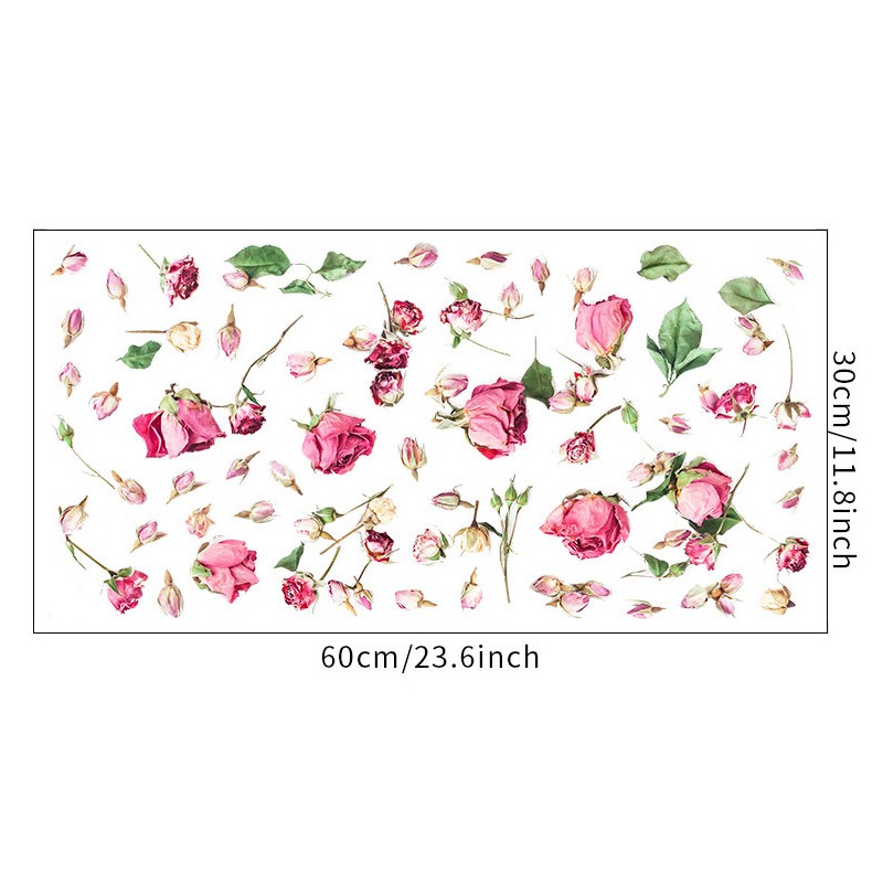 Beautiful Flying Roses Wall Sticker Art Decals Bedroom Living Room Background Decorations Wallpaper Home Mural