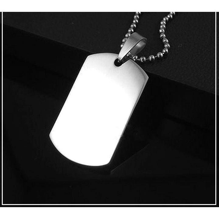 Mặt dây chuyền thẻ bài inox 2.8x5cm sáng đẹp không đen, không gỉ theo thời gian (không dây)