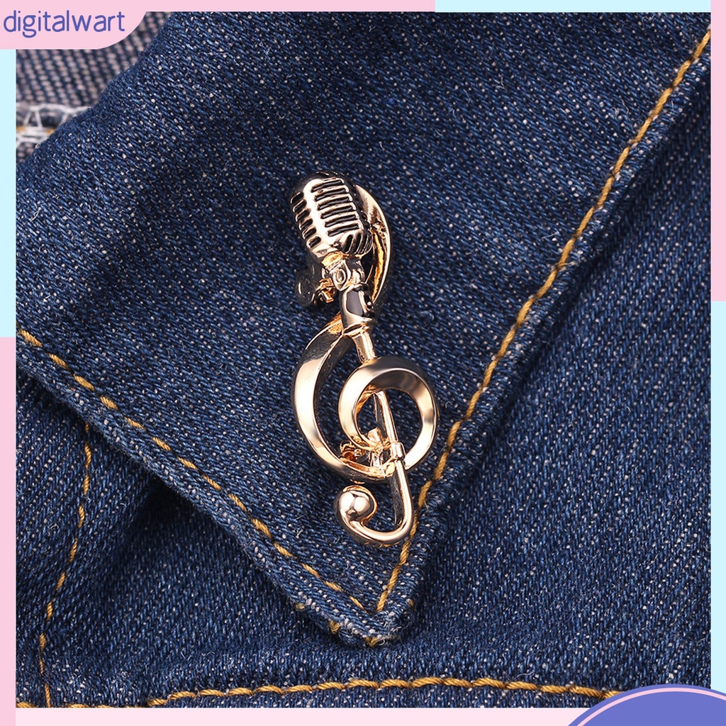 {digitalwart} Ghim Cài Áo Bằng Hợp Kim Màu Vàng / Bạc Hình Nốt Nhạc Cho Tiệc Tùng