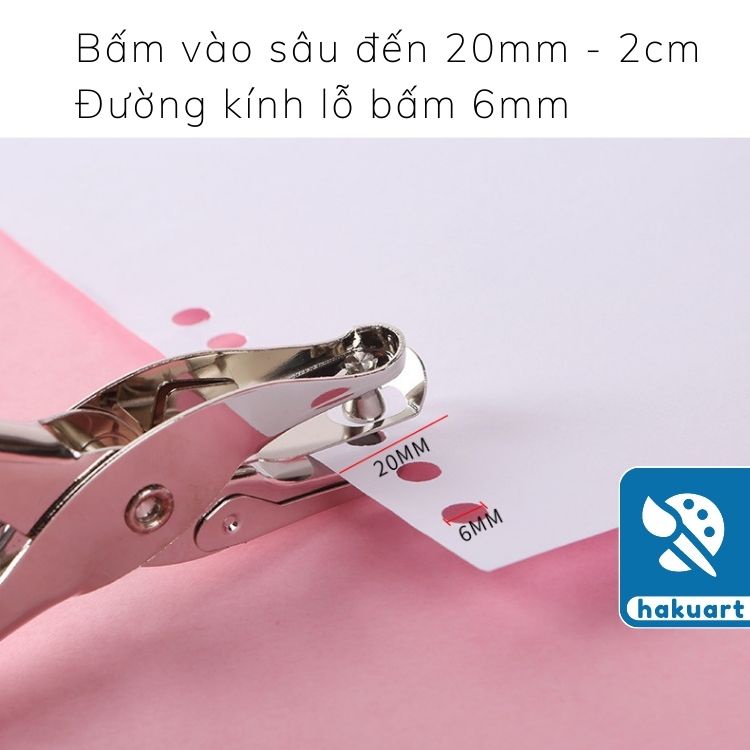 Kềm Bấm Lỗ Sổ Còng, Lò Xo, Planner, Bullet Journal Bằng Thép Không Gỉ - Họa Cụ Hakuart