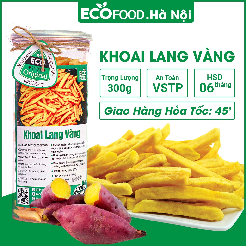 Khoai Lang Vàng Sấy Mật Ong 300G Ecofood - Đồ ăn vặt Việt Nam - An Toàn Vệ Sinh Thực Phẩm
