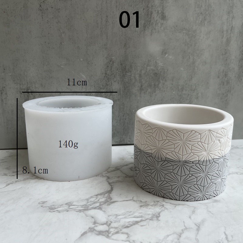 Khuôn silicone Hình Trụ Dùng Làm Chậu Hoa diy