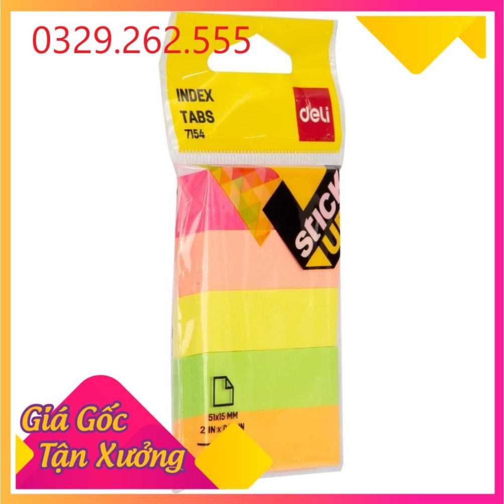 (Sale Khủng)  1 tệp Giấy nhớ phân trang Deli 5 màu - E7154