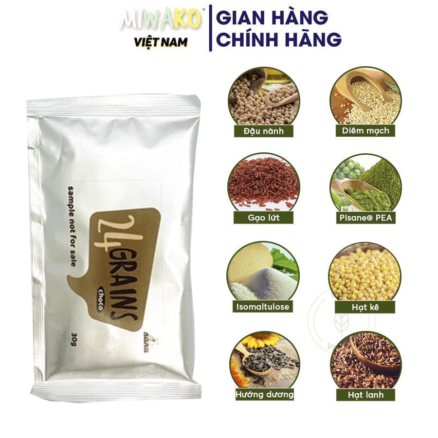 Sữa Hạt Thực Vật Hữu Cơ 24 Grains Gói 30g Vị Cacao - Miwako Official Store
