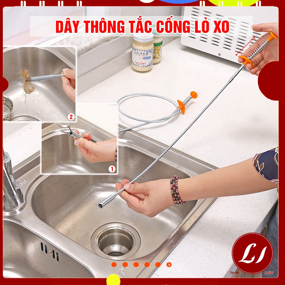 DÂY THÔNG TẮC CỐNG LÒ XO tiện lợi cho gia đình (dài 62cm)