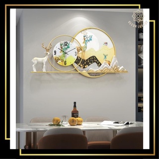 Đồ nội thất decor phòng ngủ, đồng hồ treo tường decor khách Mã 2953