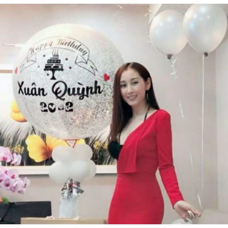 Bóng jumbo 90cm nhũ kèm chữ decal theo yêu cầu