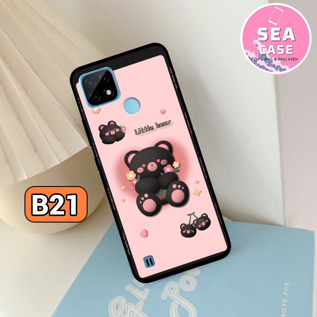 Ốp lưng Realme C21Y - C25Y - C21, Ốp điện thoại in hình gấu đáng yêu,dễ thương – lưng nhựa viền dẻo