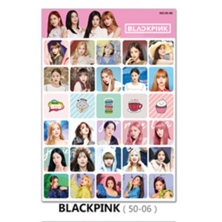 Set Sticker idol Kpop bts black và hoạt hình đáng yêu DecorMe Hình Dán trang trí sổ tay album ảnh KP1