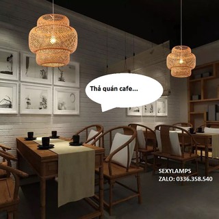 ĐÈN THẢ MÂY TRE ĐAN KIỂU TẦNG