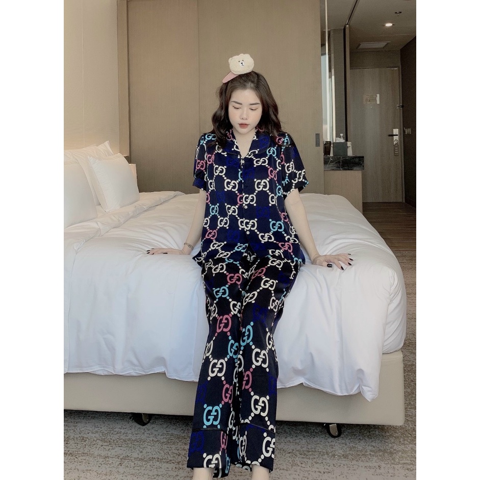 Đồ Bộ Pijama Nữ Lụa Mango Cao Cấp,Tay Ngắn Quần Dài,Chất Vải Mềm Mịn Mát | BigBuy360 - bigbuy360.vn