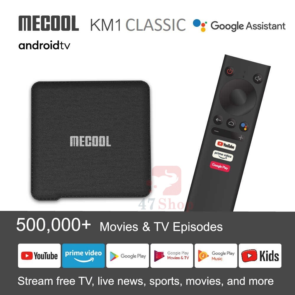 Android TV Box Mecool KM1 CLASSIC, Android Chính chủ Google, S905X3 2GB-16GB