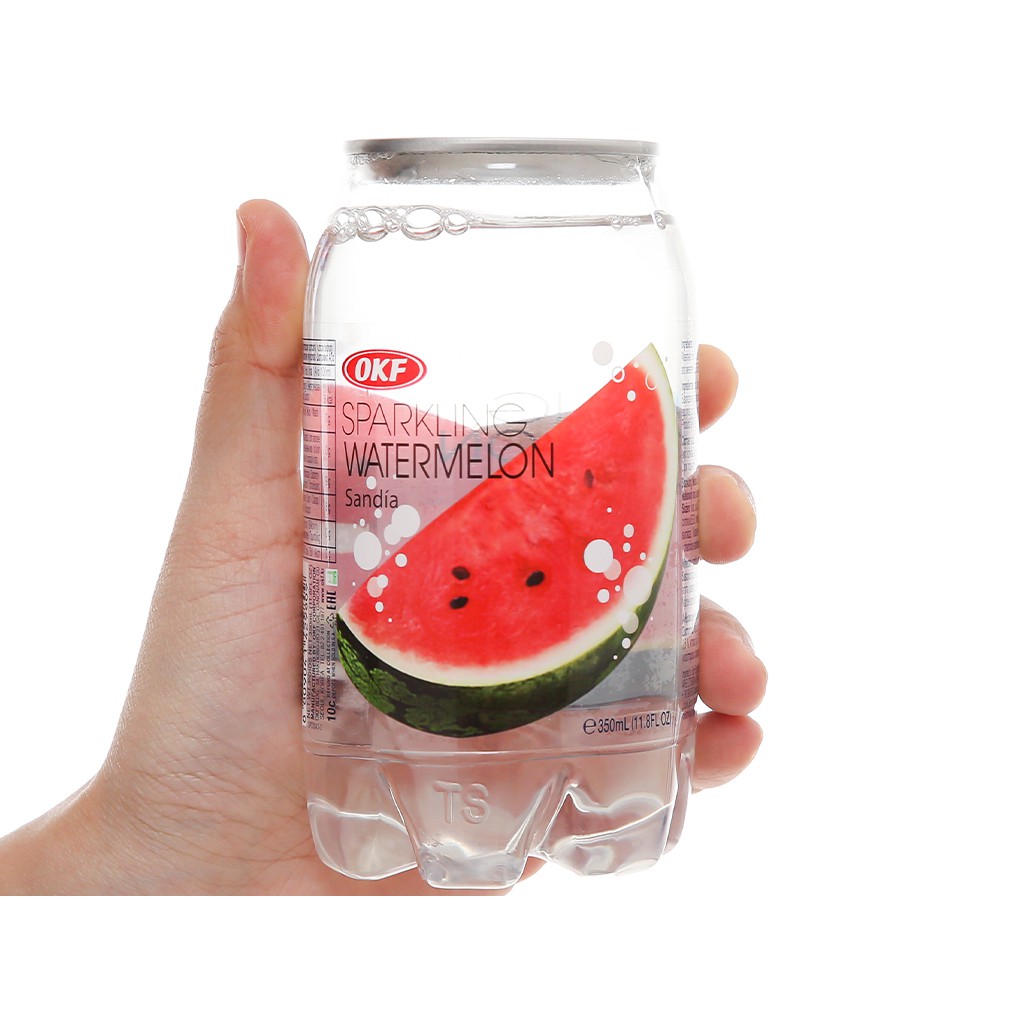 Nước khoáng có ga (sparkling) vị dưa hấu OKF 350ml- hàng xả kho- Nhập khẩu nguyên lon từ Hàn Quốc