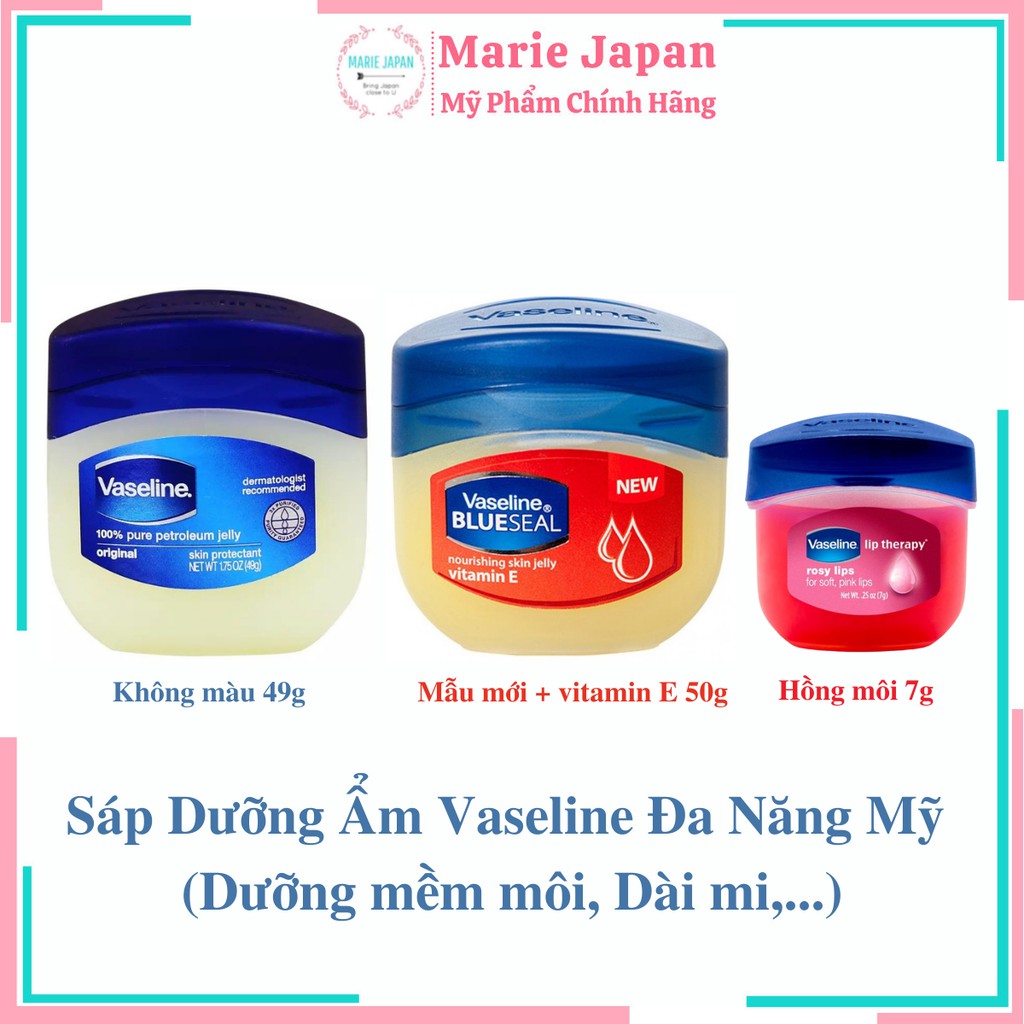 Sáp Dưỡng Ẩm Vaseline Đa Năng Mỹ  (Dưỡng mềm môi, Dài mi...)