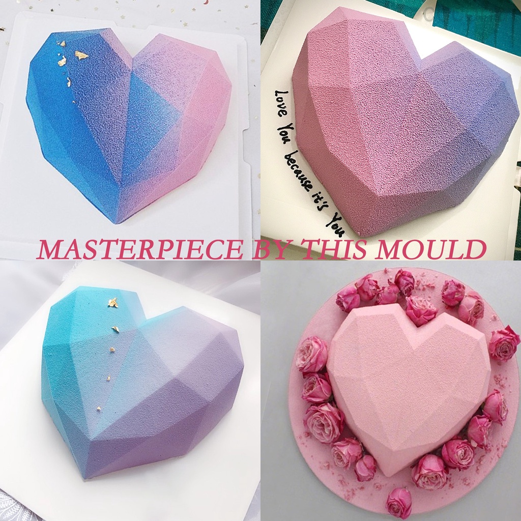 Khuôn Silicon Làm Bánh Hình Trái Tim Diy