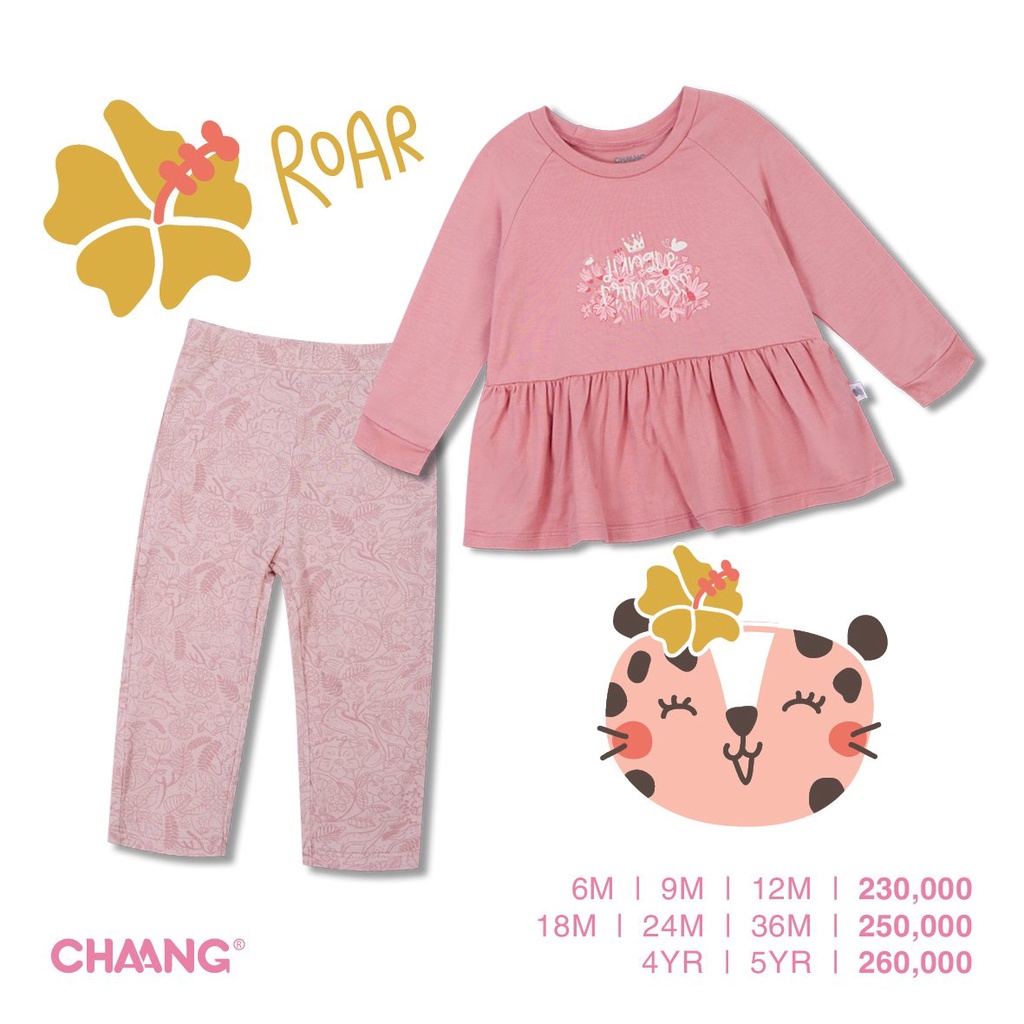 [HOT ITEMS]Bộ dài tay babydoll bé gái chất cotton cao cấp họa tiết Jungle Chaang