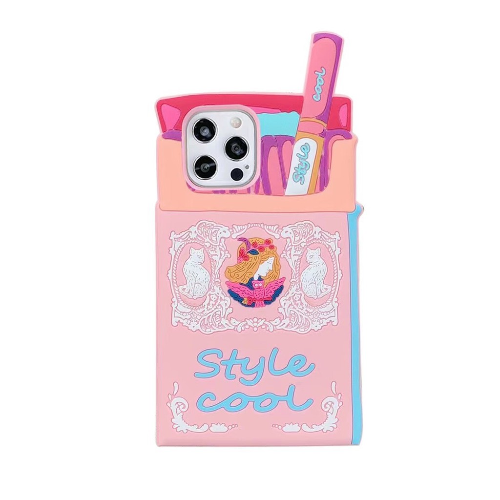 Hợp iphone case 12/12mini/12pro/12pro max/11/11pro/11pro max/xs max/xr/xs/x/8/7/8plus/7plus Cool style cigarette Phim hoạt hình âm thanh nổi  Ống kính bảo vệ trọn gói