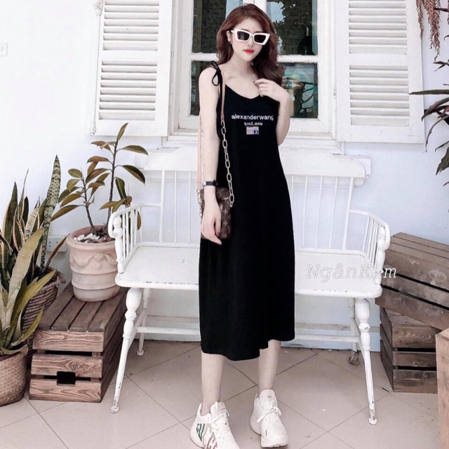 Váy 2s cotton mềm dáng suông ôm nhẹ bánh bèo tiểu thư nữ 100k Váy dài 90cm 🔺 Lại thêm 1 em váy 2 dây cực xinh cập bến n