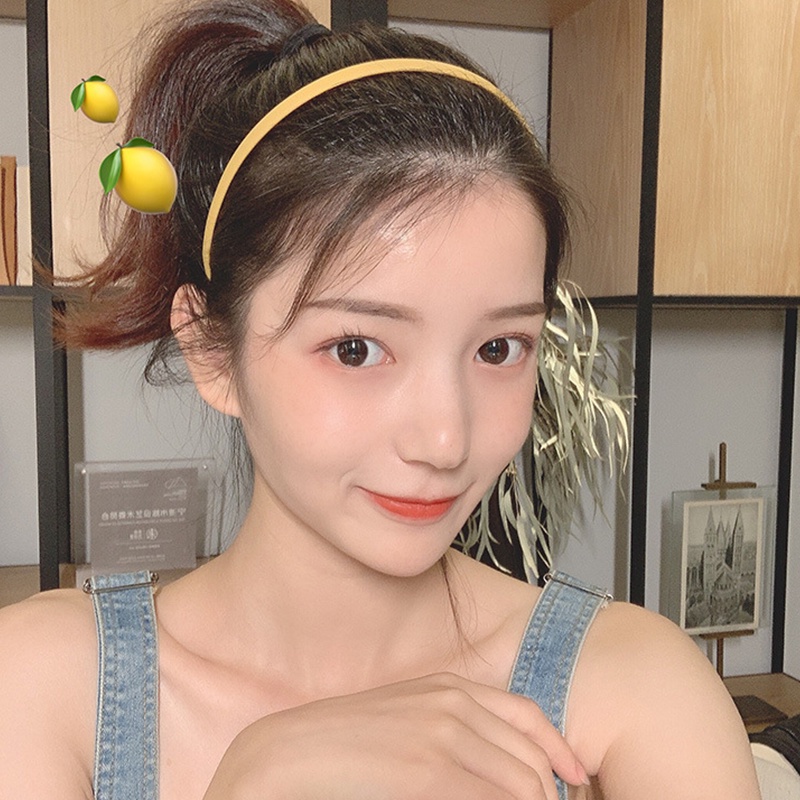 Băng Đô Cài Tóc Bằng Nhựa Mặt Nhám Màu Trơn Chống Trượt Thiết Kế Đơn Giản Thanh Lịch Cho Nữ