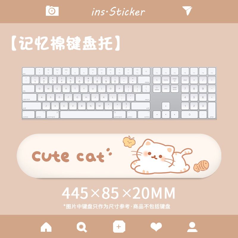 Tấm Lót Chuột Máy Tính Có Đệm Kê Tay Hình Mèo Dễ Thương