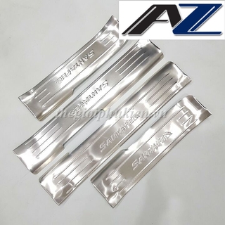 Bộ Ốp bậc cửa, Nẹp bước chân Hyundai Santafe 2015-2018 – INOX hàng loại 1