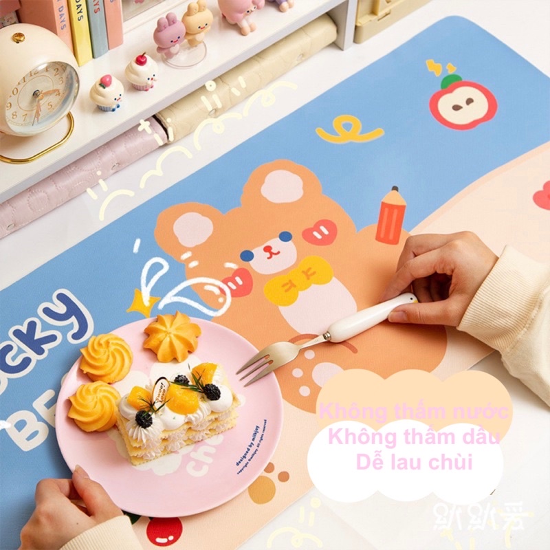 Tấm lót bàn, lót chuột chống thấm, chống trượt, trang trí bàn học, bàn làm việc