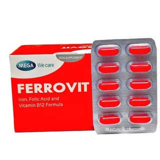 Sản phẩm FERROVIT hổ trợ người thiếu máu do thiếu sắt, hộp 50 viên – Health Pharmacy
