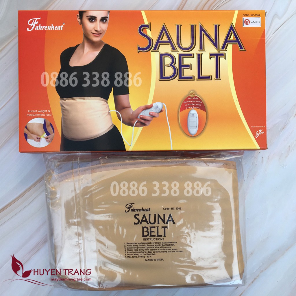 ĐAI QUẤN NÓNG GIẢM MỠ BỤNG SAUNA BELT chính hãng bảo hành 1 năm Quỳnh Nga