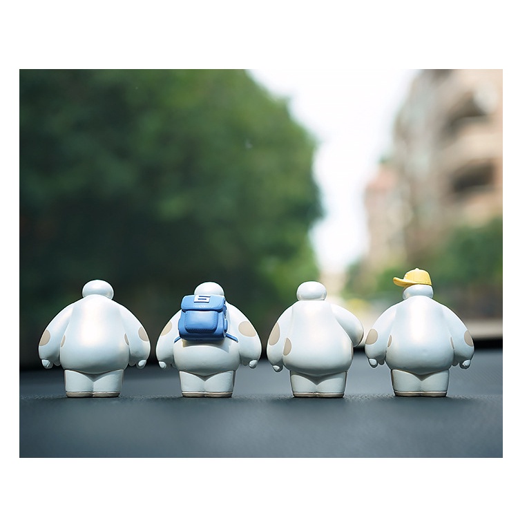 Bộ 4 Búp Bê Baymax Hoạt Hình Sáng Tạo Có Chân Đế Điện Thoại Chống Trượt Trang Trí Nội Thất Xe Hơi