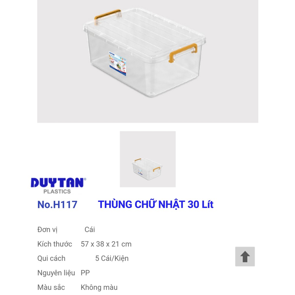 Thùng nhựa 30L TRONG SUỐT DUY TÂN