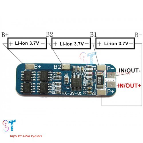 Mạch Sạc Và Bảo Vệ Pin 12V 3S 10A CHO PIN 18650