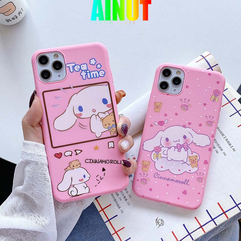 Ốp điện thoại hình thỏ tai to và gấu thích hợp cho iPhone11 12 13 Pro Max 6 6S 7 8 Plus X XS XR XSMAX AINUT