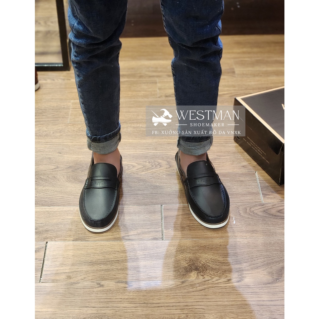 Giày lười nam Da bò thật Boatshoes Westman