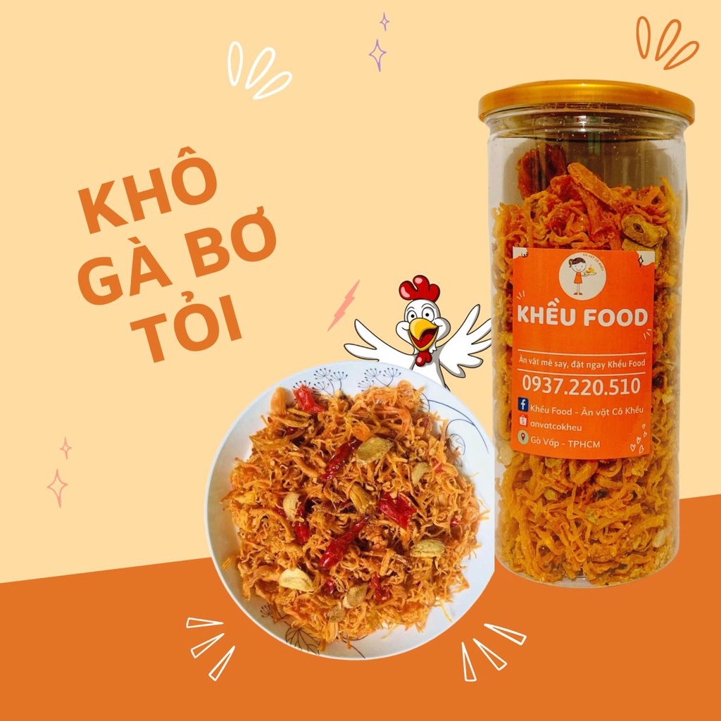 Khô gà bơ tỏi loại ngon hủ 300g - Khều Food | BigBuy360 - bigbuy360.vn
