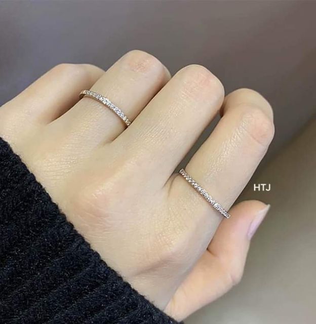 Nhẫn bạc Nhẫn một hàng đá bạc ta 925 VAN Jewelry V10001