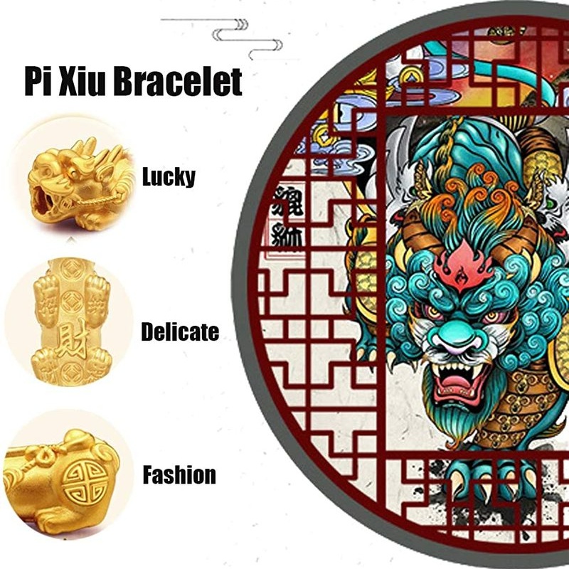 Vòng Tay/Vòng cổ Xỏ Hạt Đá Obsidian Màu Đen Có Thể Điều Chỉnh Phối Mặt Dây Khắc Hình Tỳ Hưu