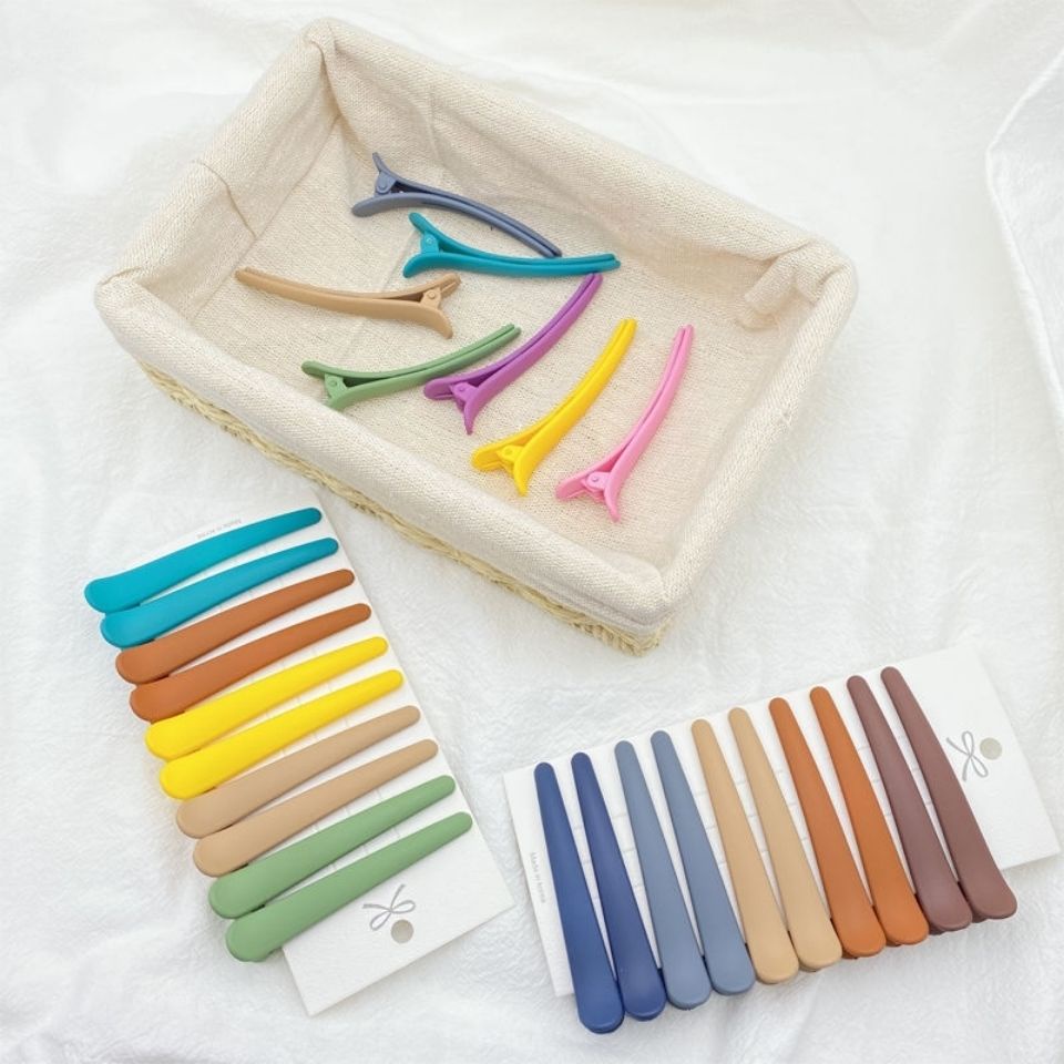 Set 10 Kẹp Tóc Mỏ Vịt Bằng Acrylic Màu Đục Cho Nữ