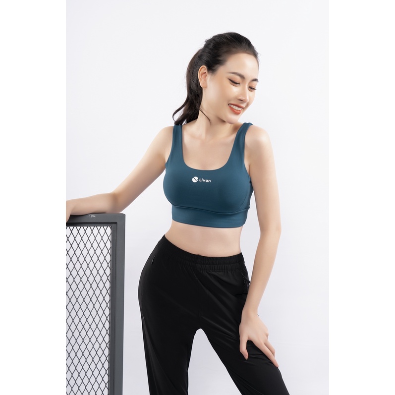 Áo Bra Pixie Màu Xanh Thể Thao Livan Sport Tặng Kèm Mút Ngực