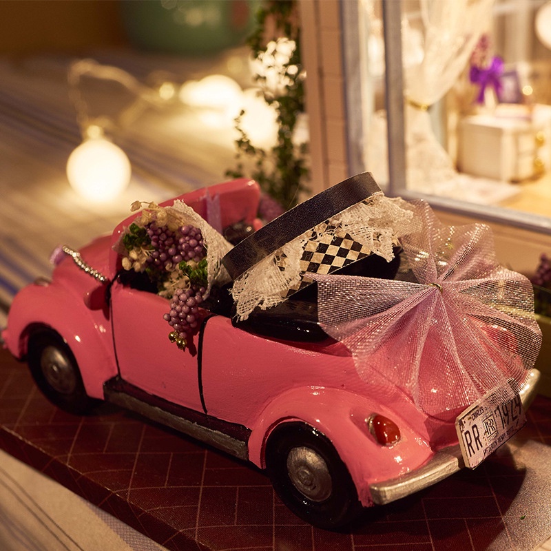 Mô hình nhà búp bê DIY Doll House Miniature_ Wisdom House Provence _Tặng TẤM CHE BỤI + KEO + CAR