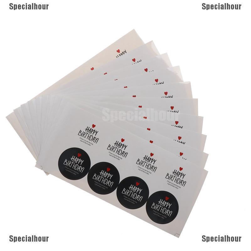 Set 80 Miếng Dán Chữ Happy Birthday Màu Trắng Đen