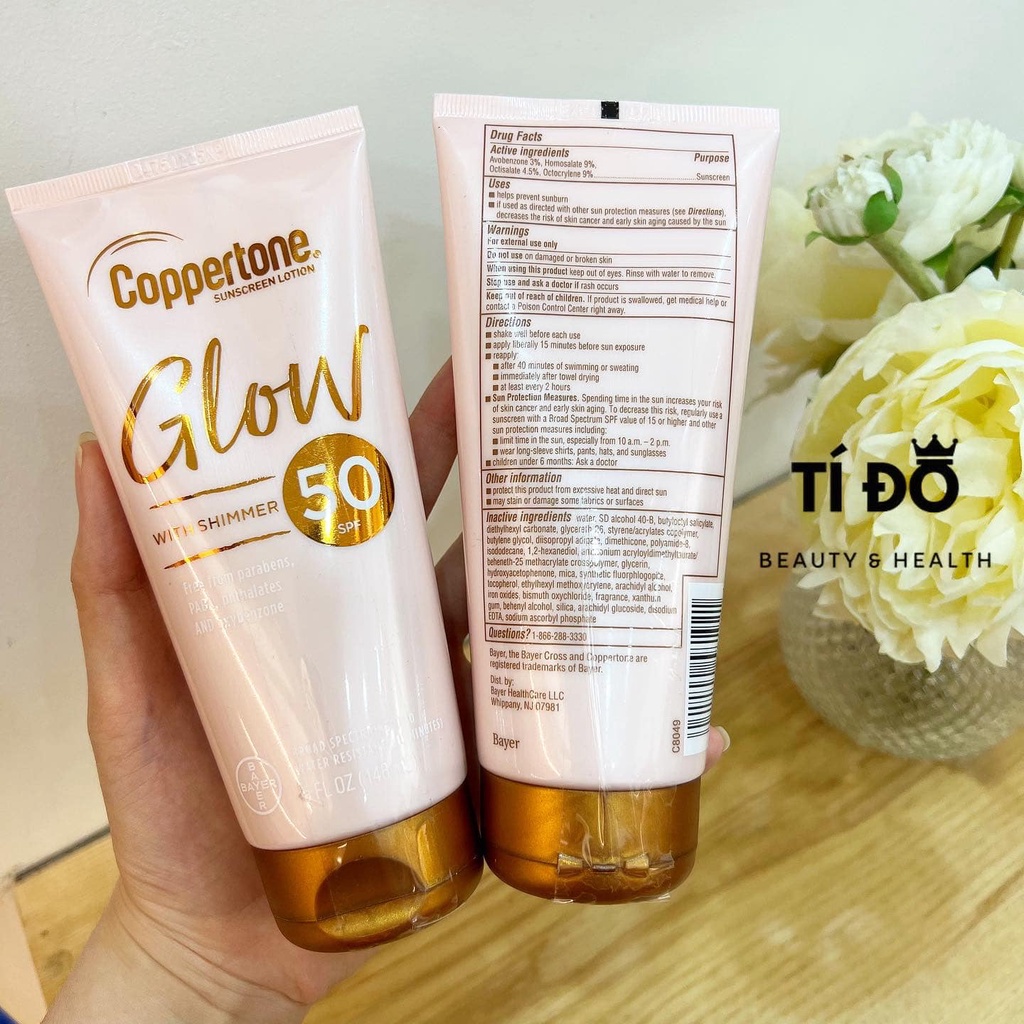 COPPERTONE - Kem Chống Nắng Lotion GLOW With Shimmer SPF 50+