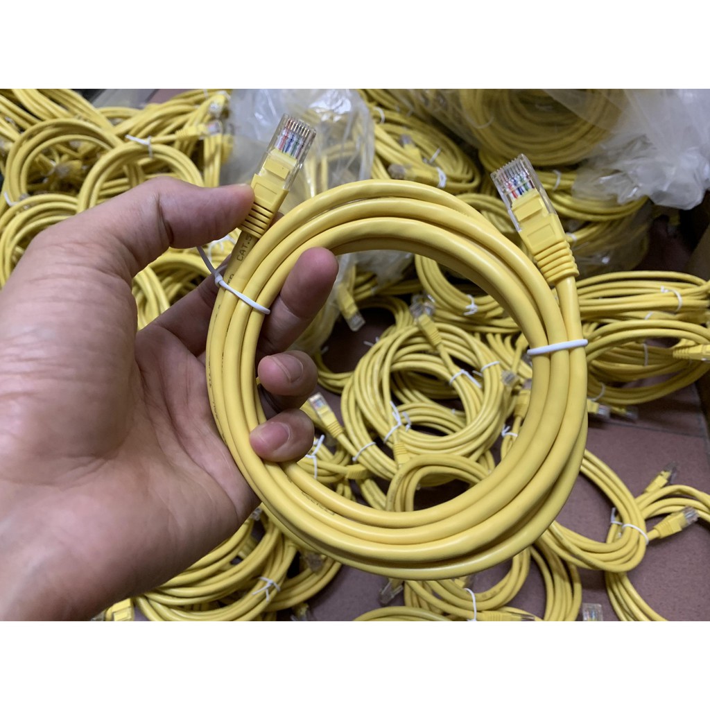 Dây Mạng CAT5E ĐÚC Sẵn 8 Lõi Dài 1.5M - Vàng