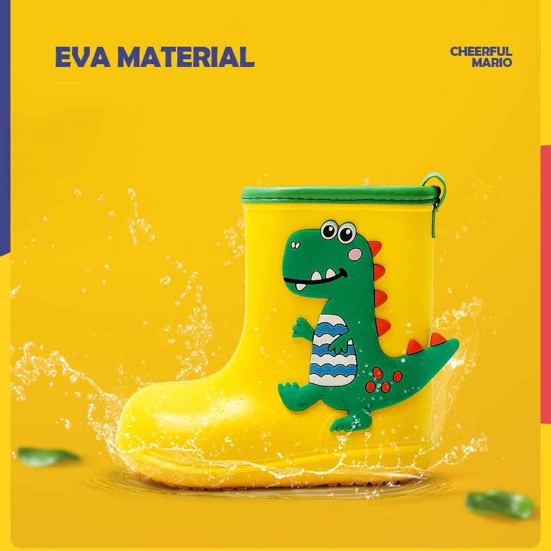 Ủng trẻ em Cheerful Mario QL-8003, ủng đi mưa cho bé trai bé gái chống trơn trượt