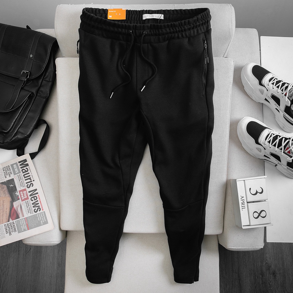 Quần Jogger Nam, quần nỉ nam chất liệu PC COTTON Hàn cao cấp, Ống khoá và Ống xuông