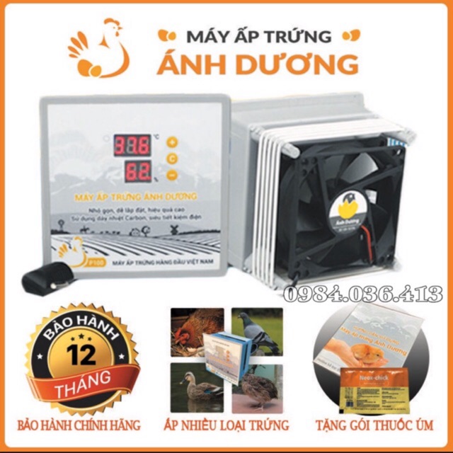 Máy Ấp Trứng Gà P100 - Ánh Dương P100 Đảo Tay, Ấp Trứng Gà, Vịt, Ngan, Phù Hợp Với Quy Mô Chăn Nuôi Nhỏ, Hộ Gia Đình