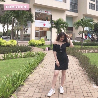 Đầm bẹt vai đan dây . Có mút ngực