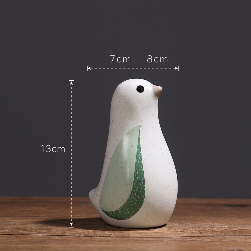 Tượng chú chim bồ câu trắng bằng sứ để bàn kệ tủ trang trí phòng khách nhà cửa