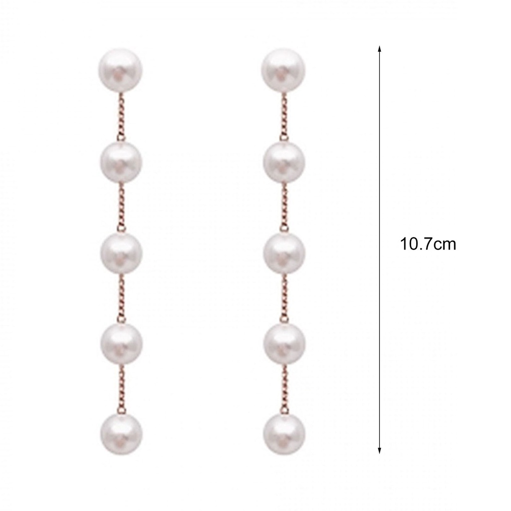 Đôi khuyên tai tua rua đính ngọc trai giả phong cách thời trang cho nữ