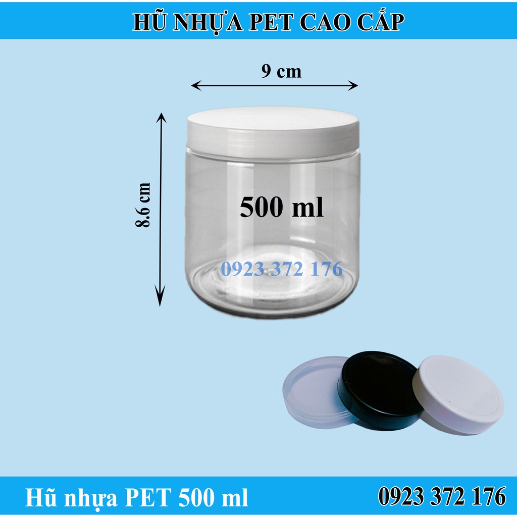 [GIÁ GỐC ] Hộp Hũ Nhựa PET Nắp Nhựa 500ml - Đựng Thực Phẩm Đồ Khô Ngũ Côc