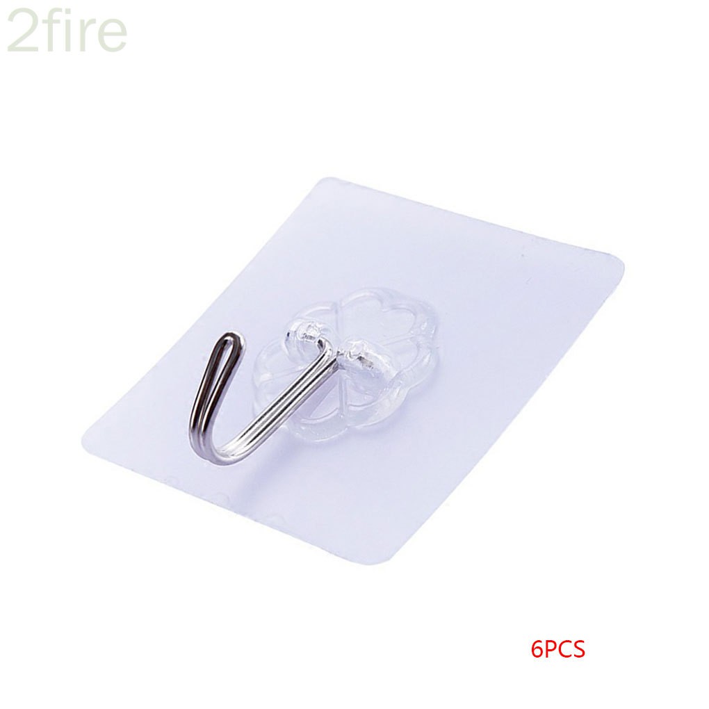 6 Móc treo đồ dán tường trong suốt tiện lợi